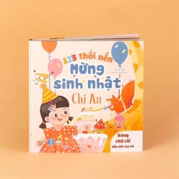 123 Thổi nến Mừng sinh nhật (in tên bé) - Bìa bé gái