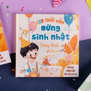 123 Thổi nến Mừng sinh nhật (in tên bé) - Bìa bé trai