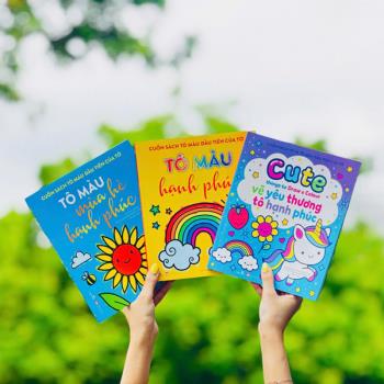 Combo 3 Cuốn Vẽ Yêu Thương Tô Hạnh Phúc + Tô Màu Mùa Hè Hạnh Phúc + Tô Màu Hạnh Phúc